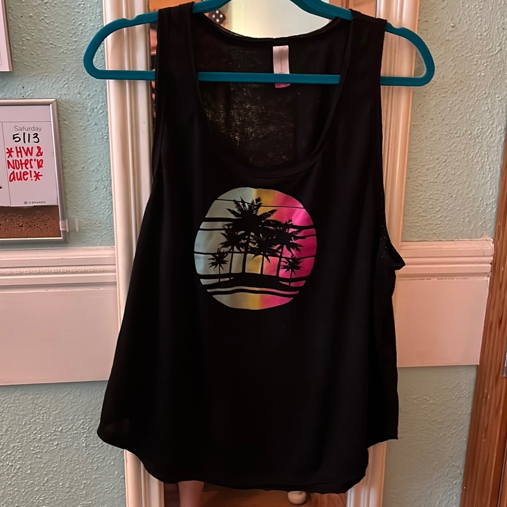 No Boundaries black tank top with Palm Trees.